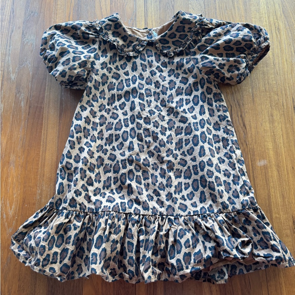 Janie and Jack  size 6 collared cheetah print dress